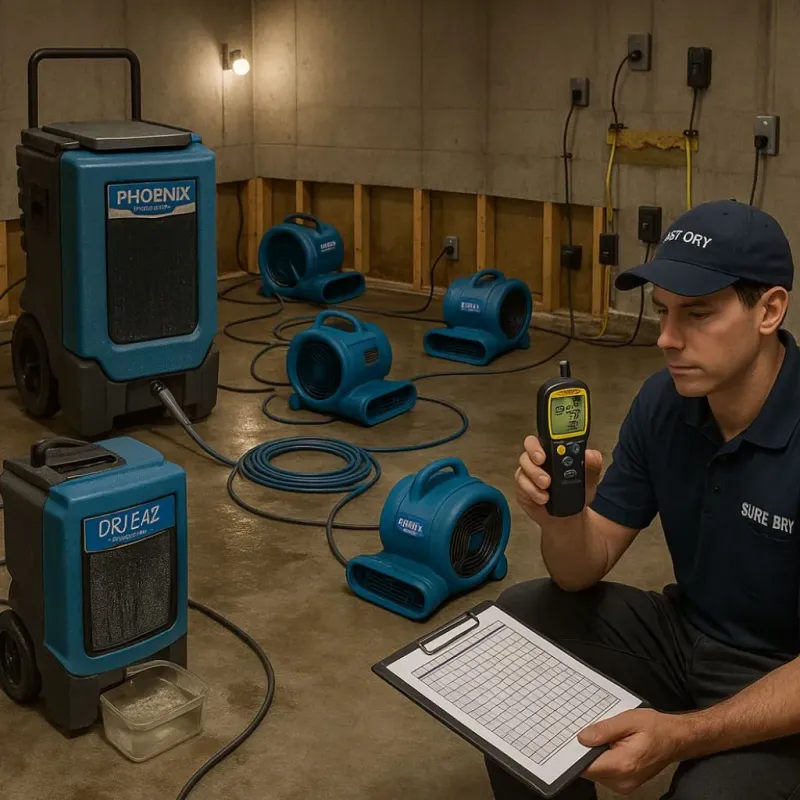 Structural Drying and Dehumidification process in Village Saint George, LA